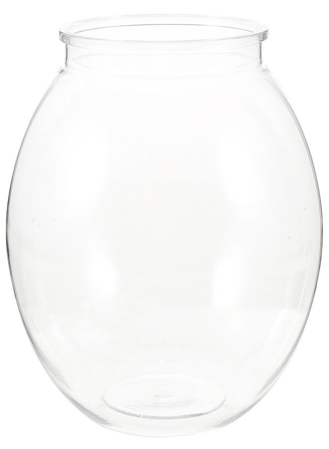 UKCOCO Transparent Round Plastic Fish Tank Small Aquarium 7.08X7.08X6.29 Inch Clear Desktop Goldfish Bowl Household Fishbowl for Home Office Decor - Image 1
